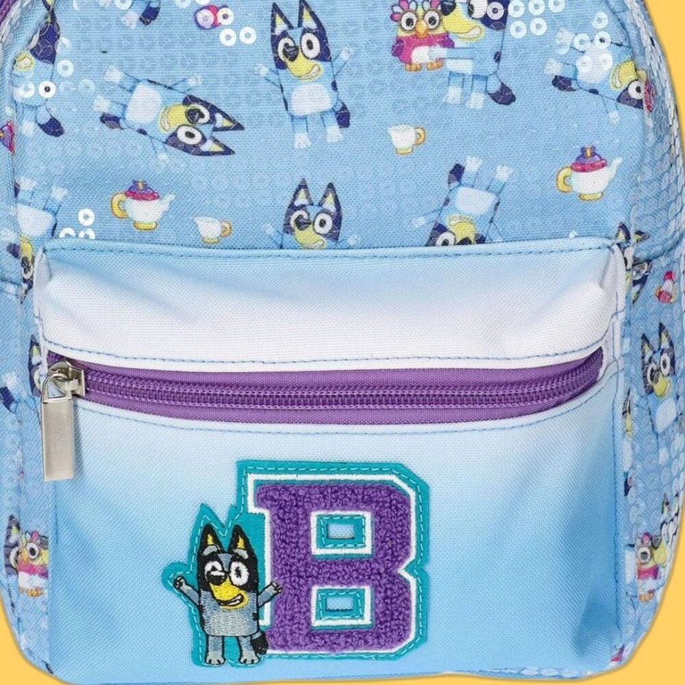 BLUEY BINGO Mini Sequin Backpack 9 Inch Blue NEW - Picture 4 of 6
